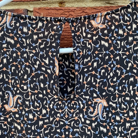 MADEWELL SILK FIESTA PAISLEY BELL- SLEEVE WOMENS TOP SIZE LARGE - Picture 6 of 7